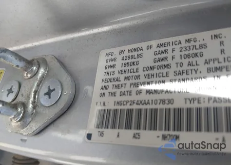 2010 Honda Accord 2.4 Lx-P z USA, uszkodzony, nr VIN 1HGCP2F4XAA107830